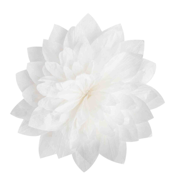 Fleur en papier blanche recycle fait a la main d28 cm