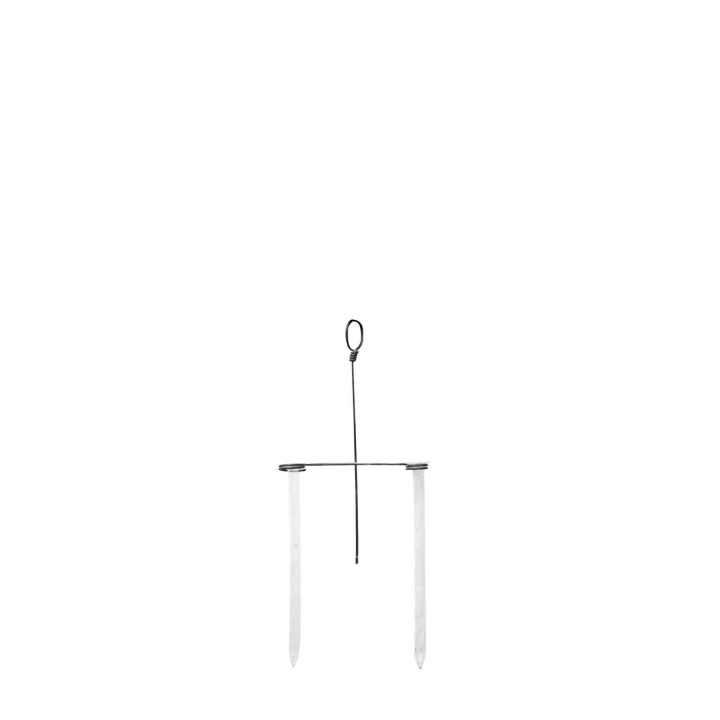 Structure en fer noire avec 2 fioles 23 cm