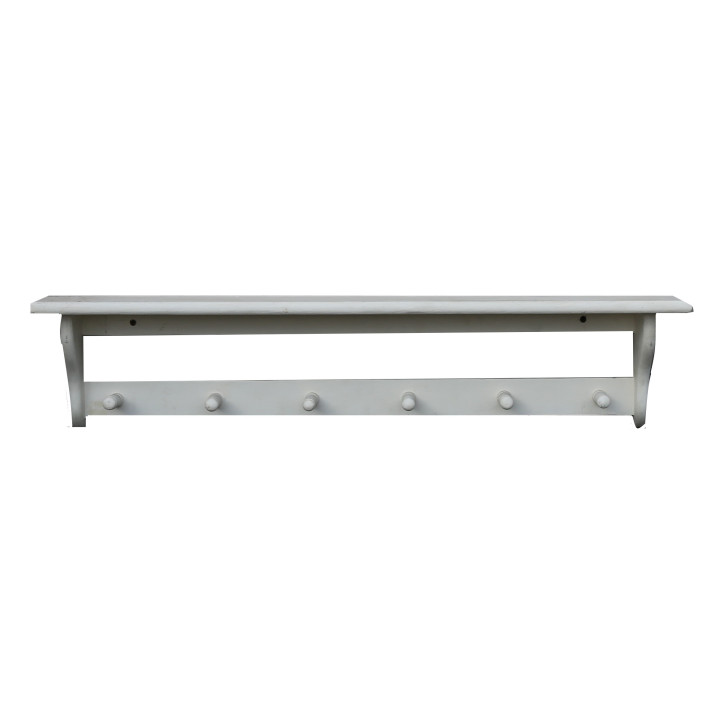 Etagere/cintre vintage en bois blanc 110 cm