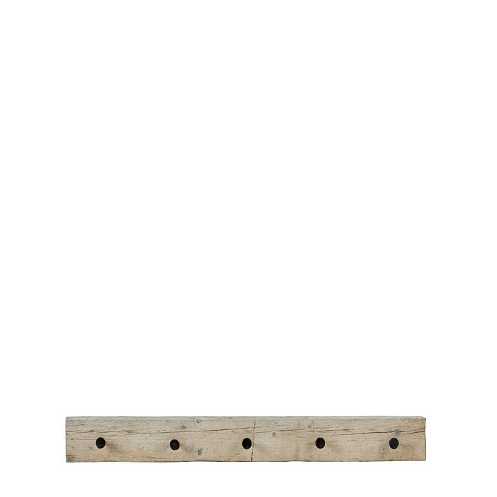 Portemanteau en bois brut avec 5 petites vis 100 x 12 cm