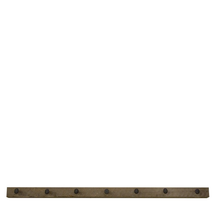 Portemanteau en bois brut avec 7 petites vis 120 x 5 cm
