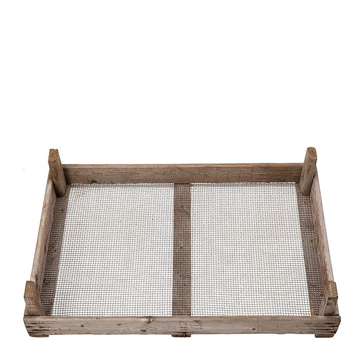 Caisse en bois avec grille 51 x 75 h16 cm