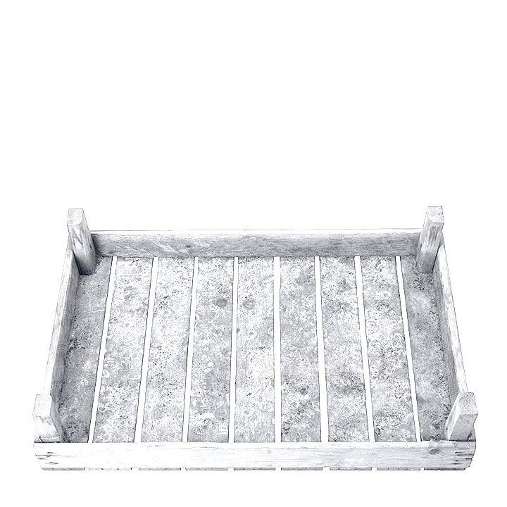 Cassetta in legno con fondo legno colore bianco 51 x 75 h16 cm
