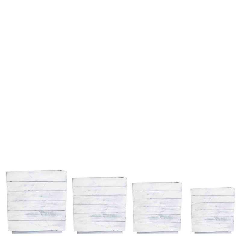 Set of 4 white wooden structures for flowers h50 cm