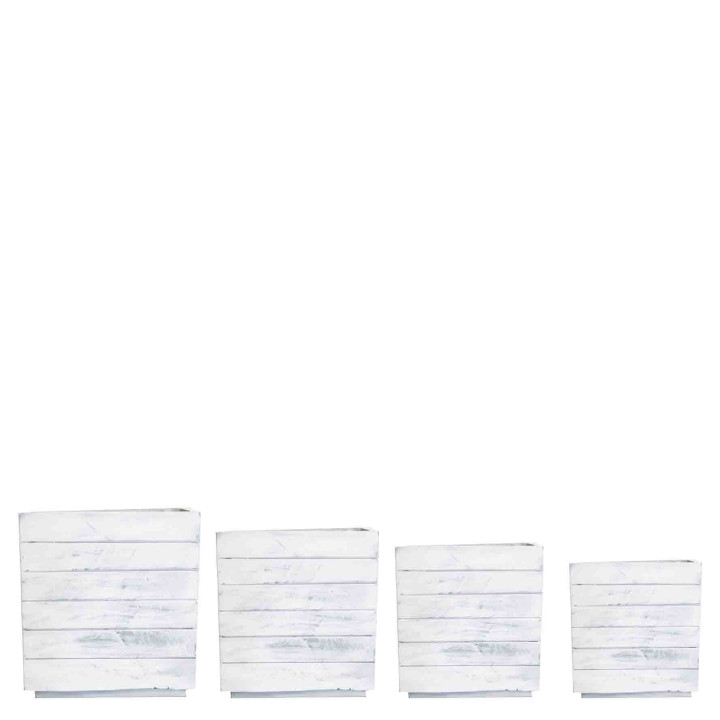 Set de 4 structures pour fleurs en bois couleur blanc h50 cm