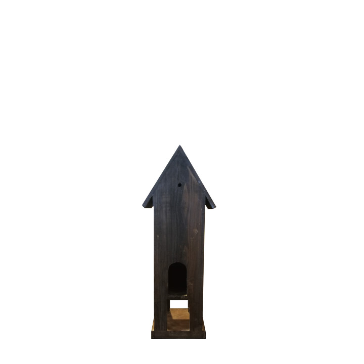 Petit nichoir pour oiseaux avec inscription noire "bed & breakfast"