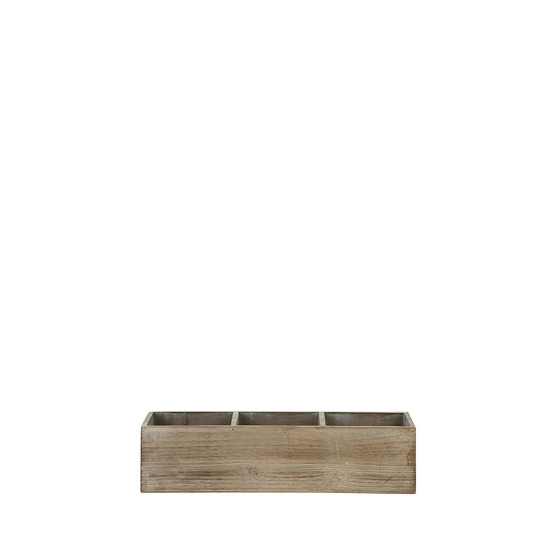 Wooden box with 3 compartments 36 x 12 h8.3 cm