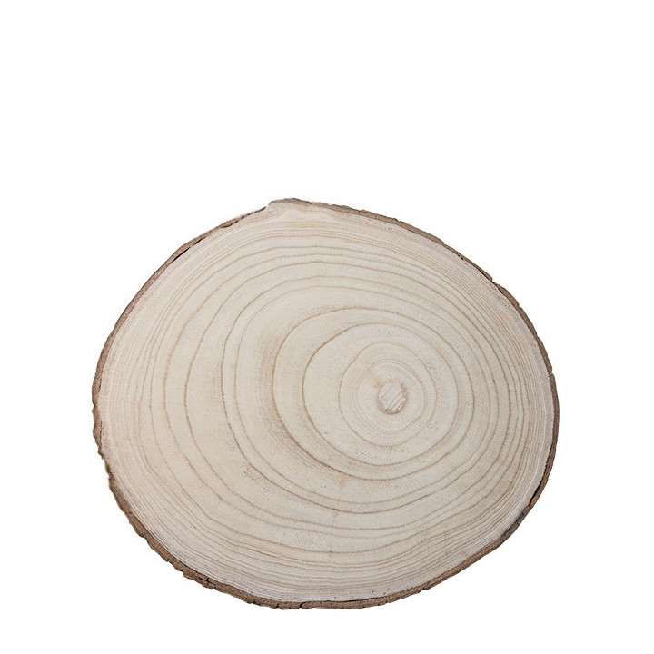 Disque en bois avec bord en ecorce naturelle d30 h2.5 cm