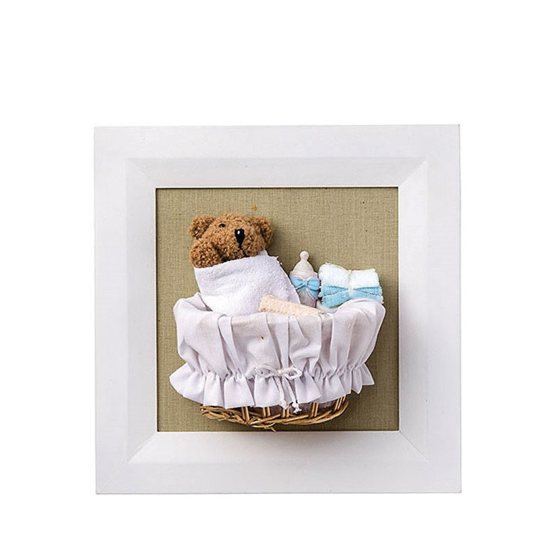 Picture with little bear in a cradle h27 cm