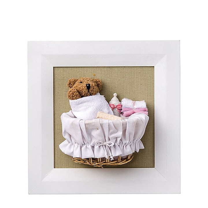 Picture with little bear in a cradle h27 cm