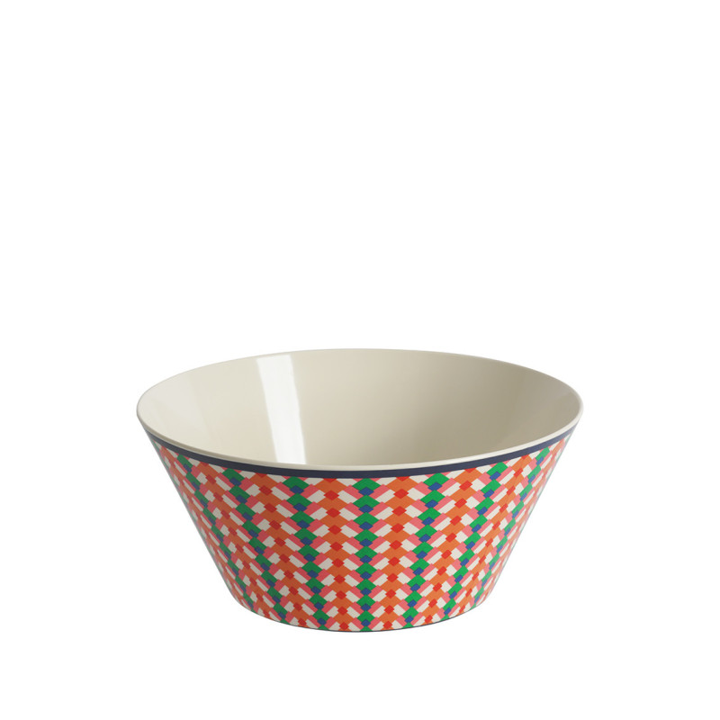 Colorful pop stripes melamine bowl
