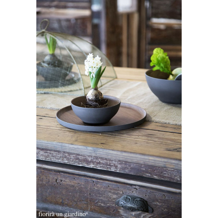 Brown melamine and bamboo fiber plate d28 cm