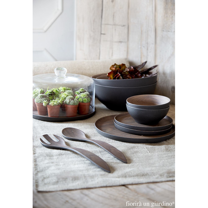 Brown melamine and bamboo fiber bowl d23 h9 cm