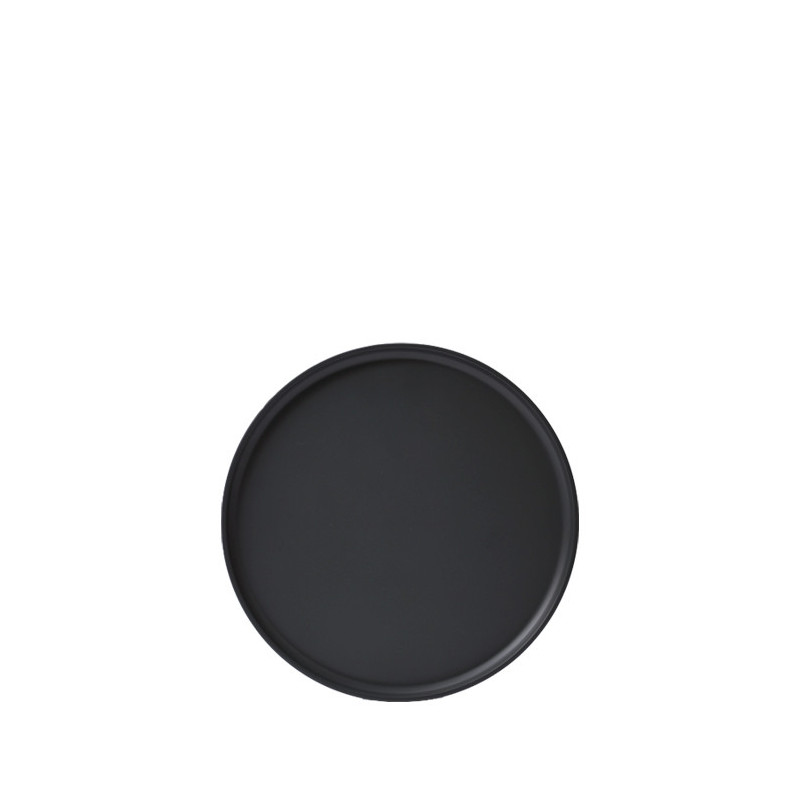 Black melamine plate d 15 cm