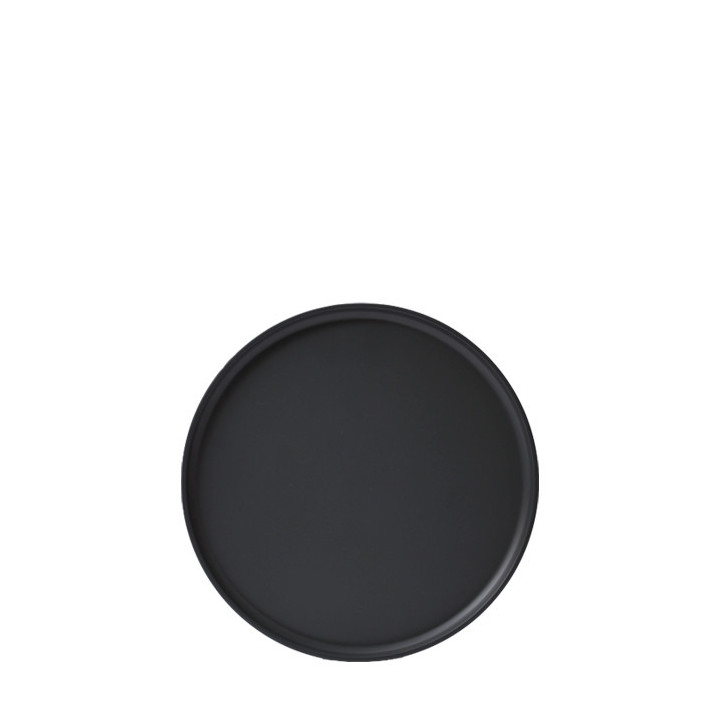 Black melamine plate d 15 cm