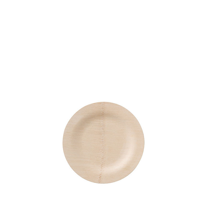 Assiette jetable couleur naturelle en bambou d17.5 cm