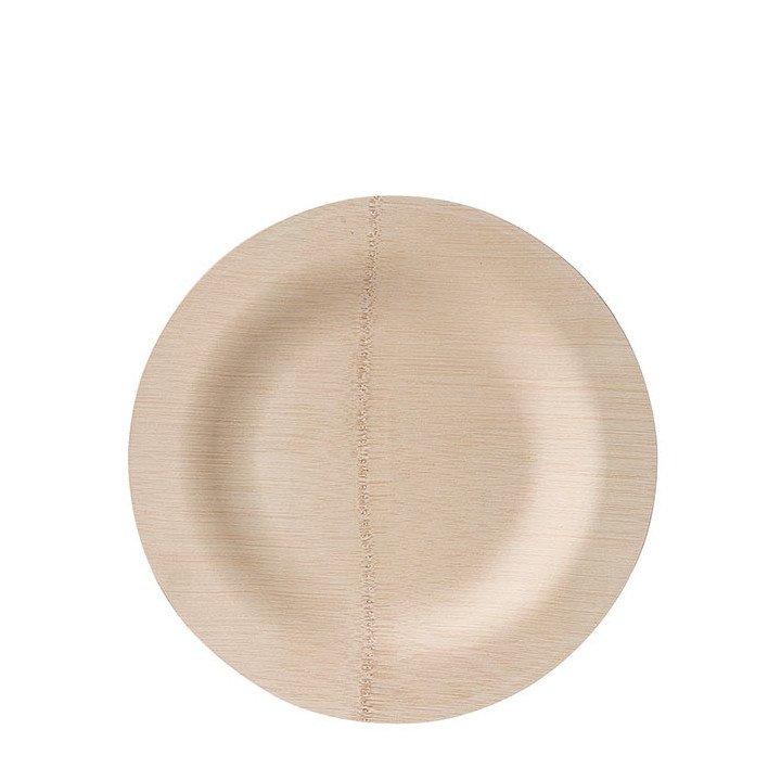 Assiette jetable couleur naturelle en bambou d28 cm