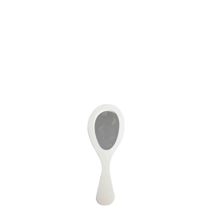 Specchio leg manico panna h26 cm