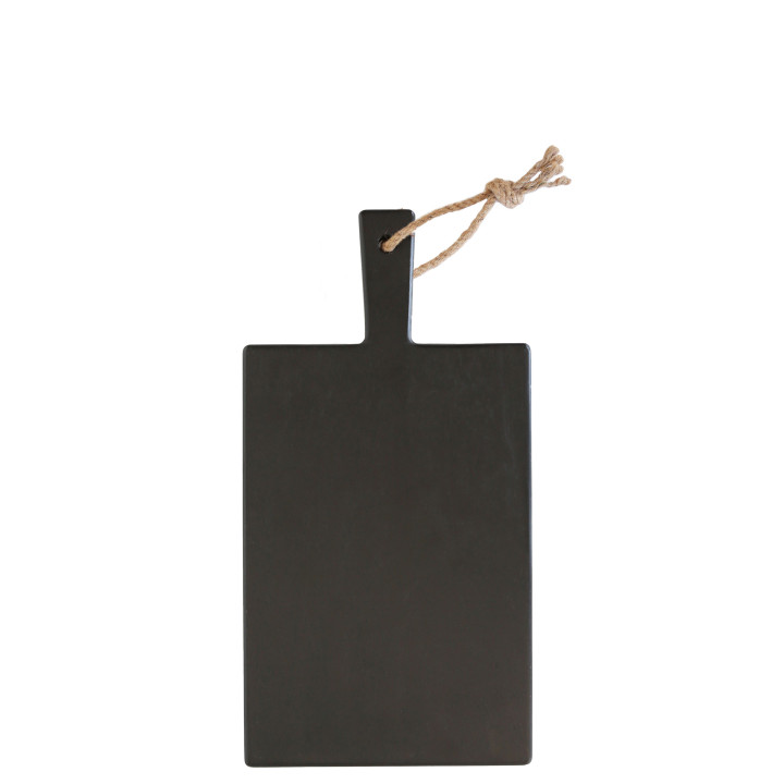 Tagliere legno nero corda naturale (mis.2) 19.5 x 28.5 cm