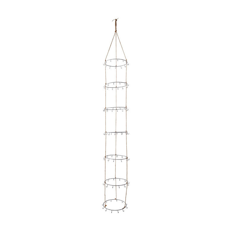 Hanger with 7 rings and hooks h140 cm