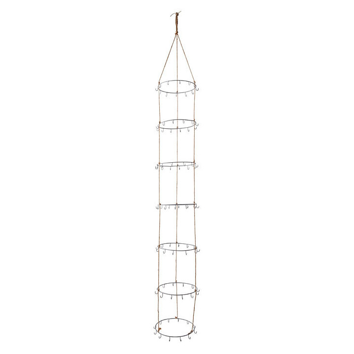 Hanger with 7 rings and hooks h140 cm