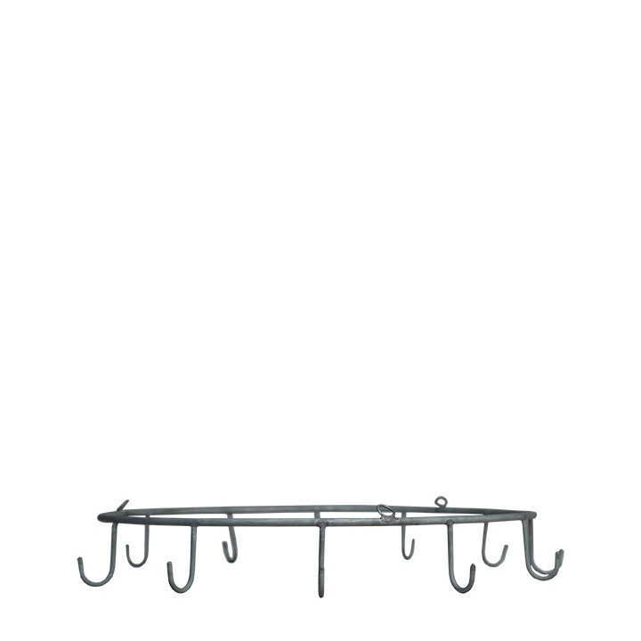 Grey metal ring with hooks d25 cm