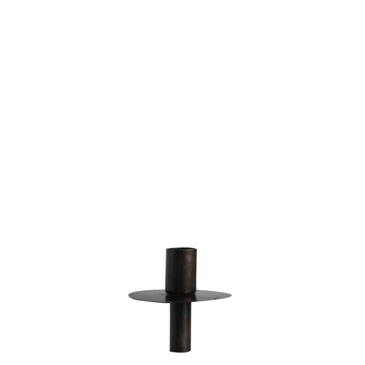 Black iron candle holder/stopper d7.5 h8 cm
