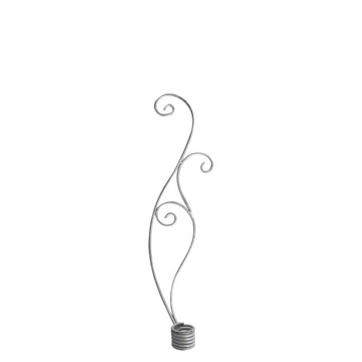 Porte-bougie argente a mur h36cm