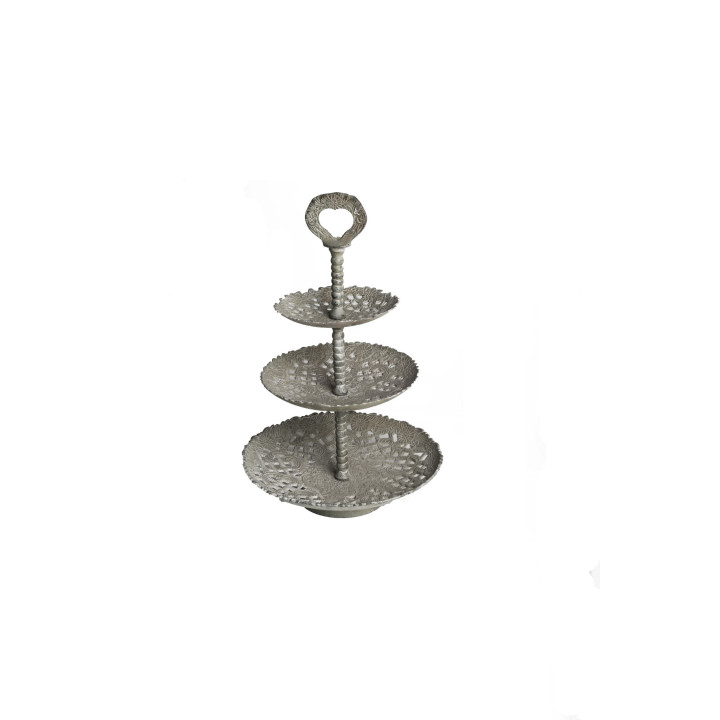 Cast iron cake stand 3 levels h32 cm
