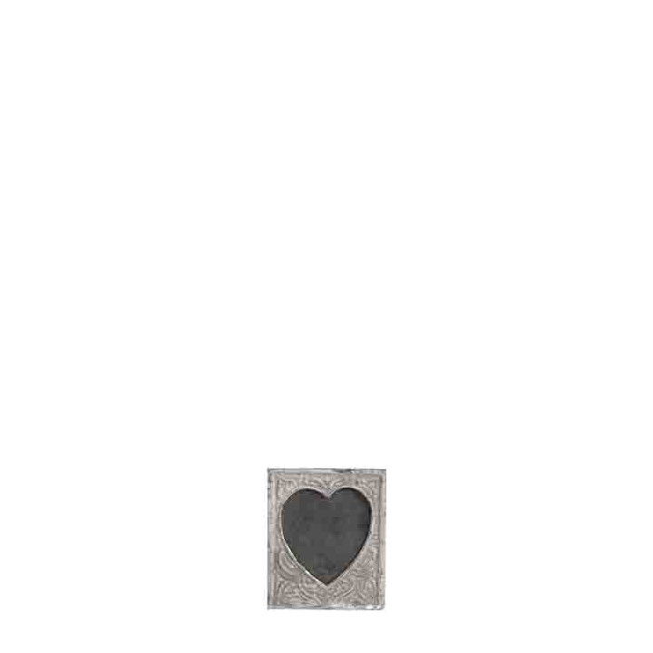 Cadre en fonte grise a forme de coeur 6 cm