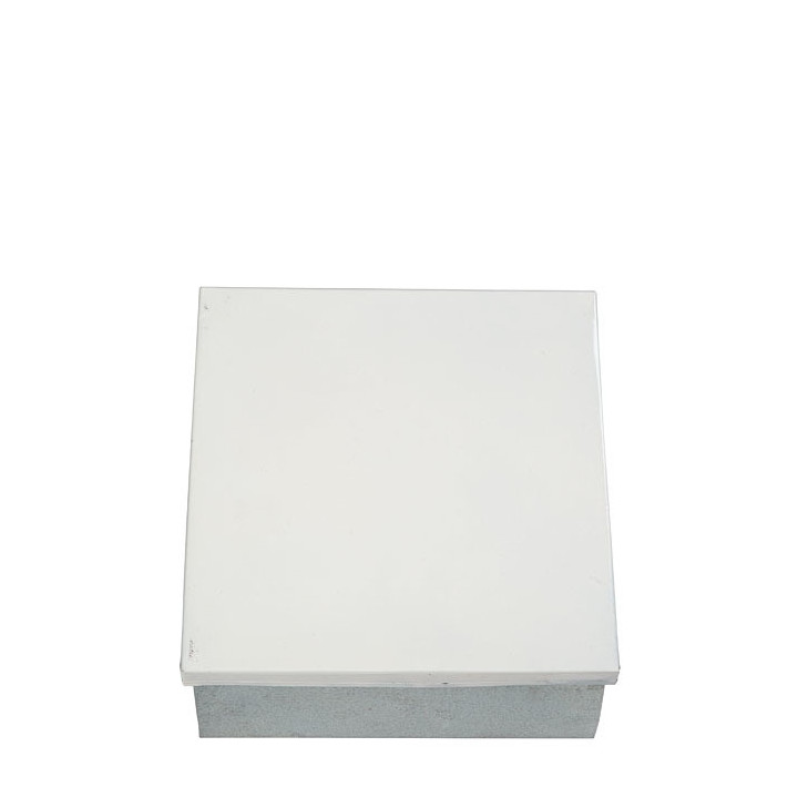 Scatola bianca in latta 13 x 13 h3.5 cm