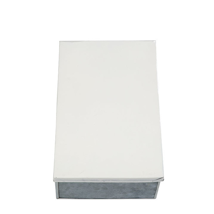 Boite blanche en fer-blanc pour chaussures 21 x 32 h12 cm