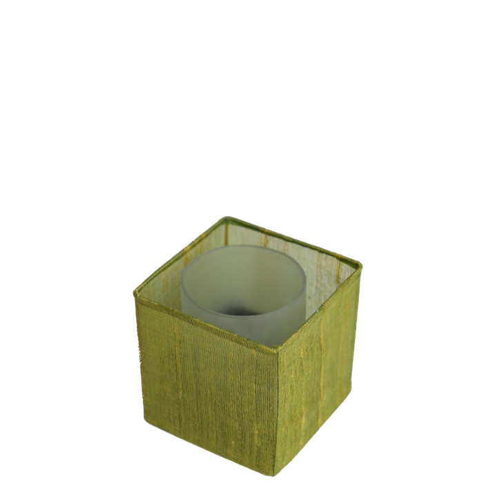 Lanterne verte avec verre 10x10 h10 cm