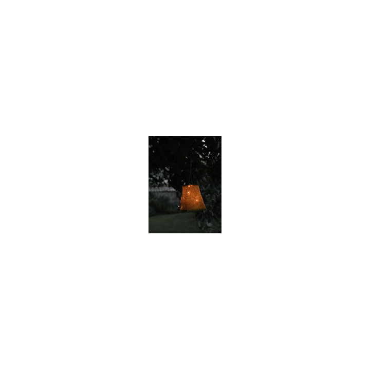 Lanterna fiorata stoffa arancio 10 x 10 h12 cm
