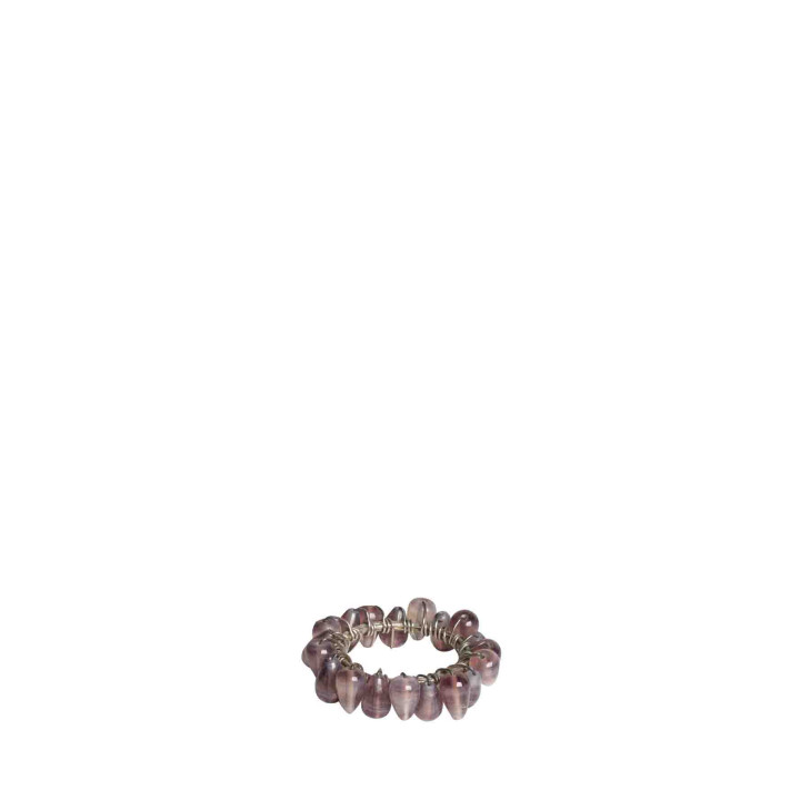 Rond de serviette avec perles violets d6 cm