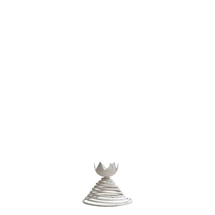 Portauovo spirale ferro bianco ruggine d10 h8.5 cm