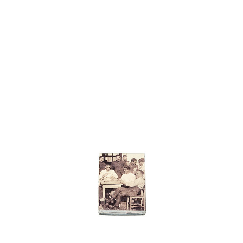 Box latta vintage porta carte gioco foto uomini 9.5 x 14 h2.5 cm