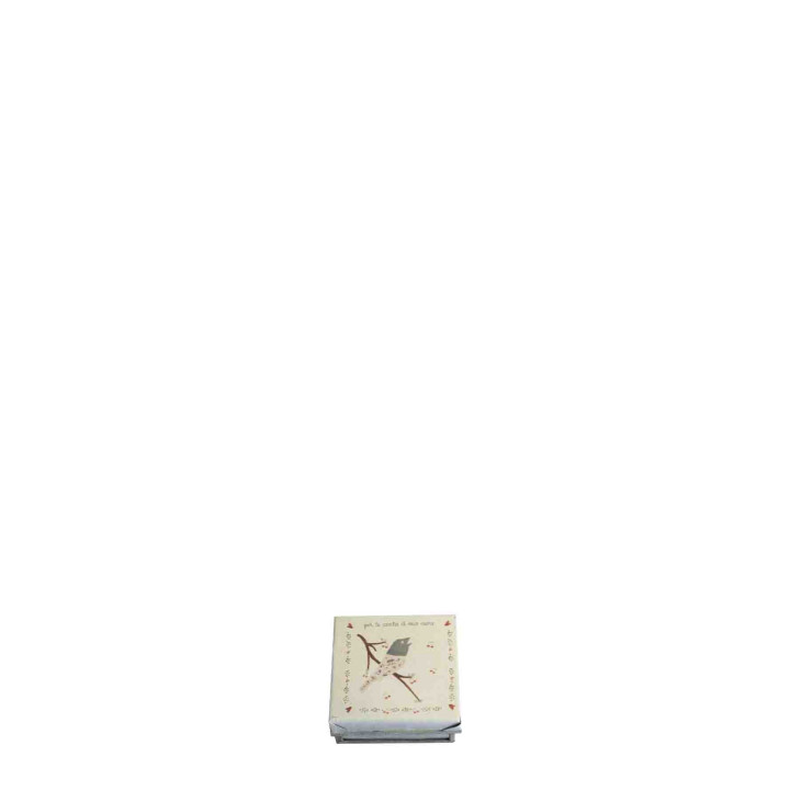 Box with birds and notes 6x6 h3 cm