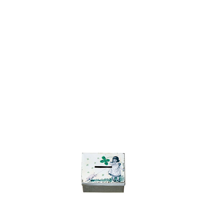 Money tin box with piglet 7 x 9 h5 cm