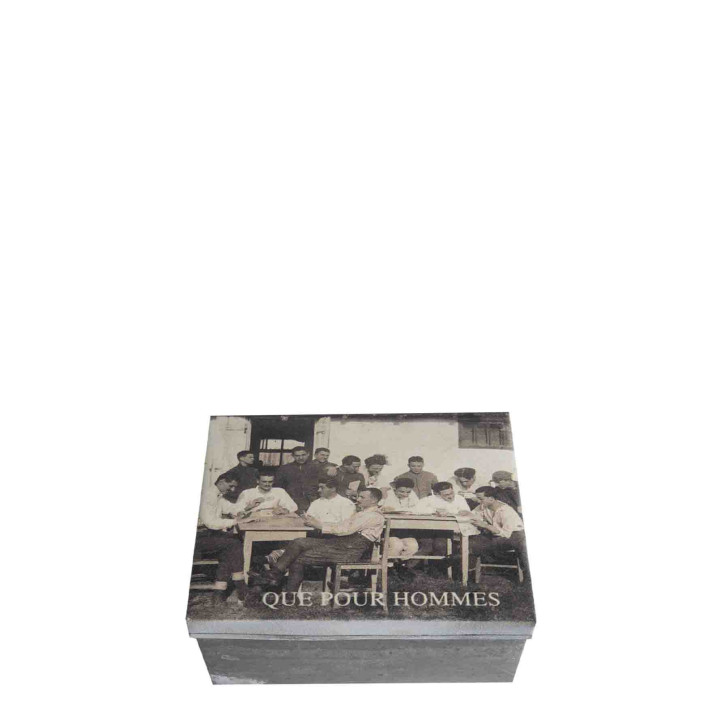 Boite "que pour hommes"  13x15 h7.5 cm