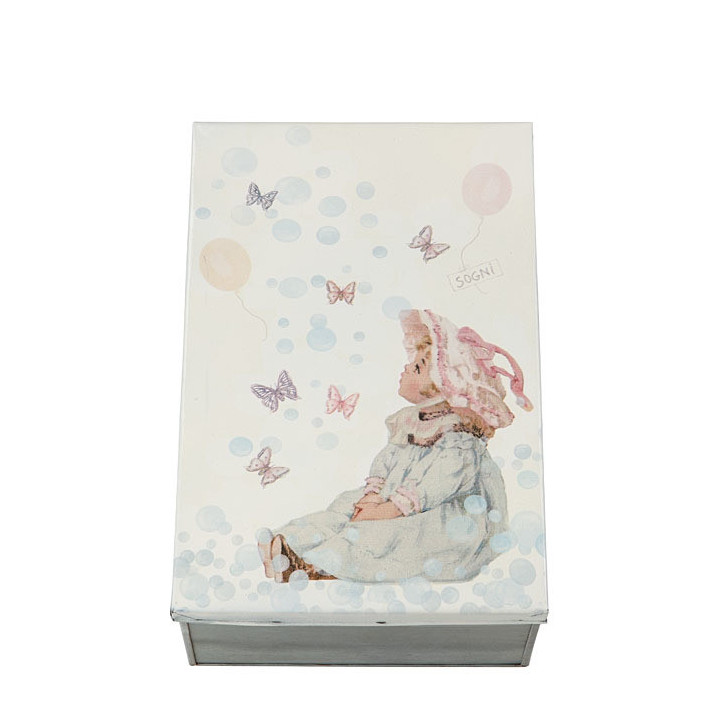 Box latta vintage bimba bolle 21 x 32 h12 cm