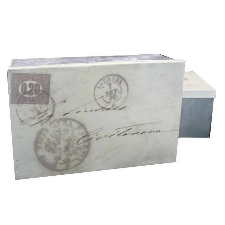 Vintage tin box "civitanova" postcard 32x21 h12 cm