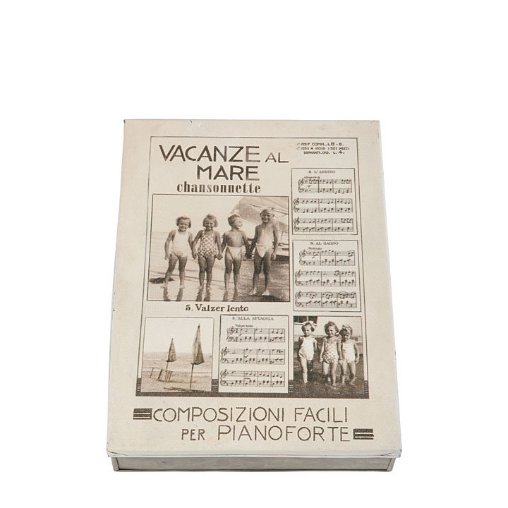 Tin box with picture holidays at the beach 24 x 32 x 7 cm