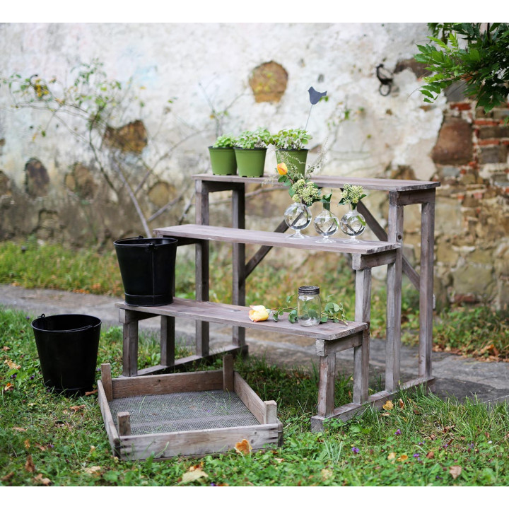 Set 2 seaux en fer noir d24 h23 cm