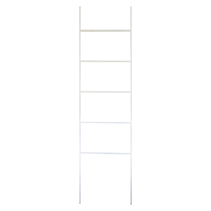 White wide iron ladder with 4 rungs 300 x 80 cm