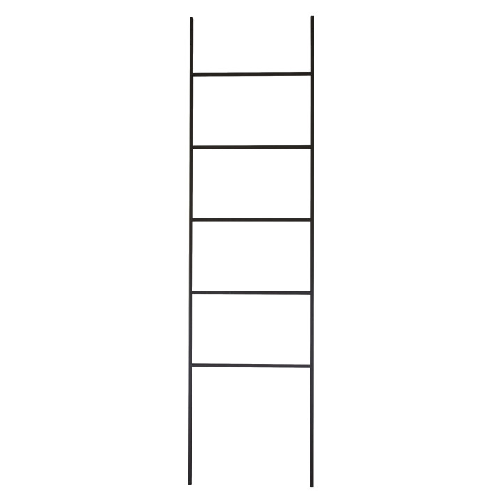 Scala alta larga in ferro 5 pioli colore nero 300 x 80 cm