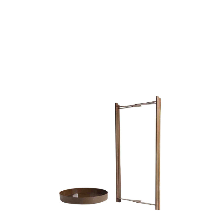 Vassoio ferro smaltato richiudibile su base ferro d30 h70 cm