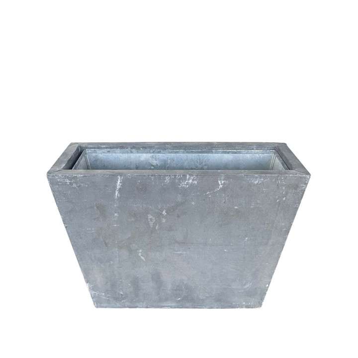 Vaso grigio trapezio interno in latta estraibile 10.6 x 29 h20 cm