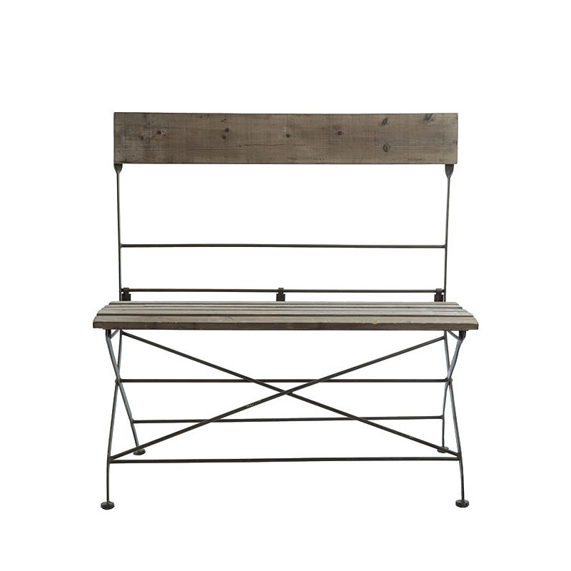 Panca bistrot in legno e ferro 90 x 43 h93 cm