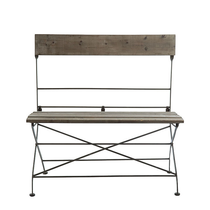 Panca bistrot in legno e ferro 90 x 43 h93 cm